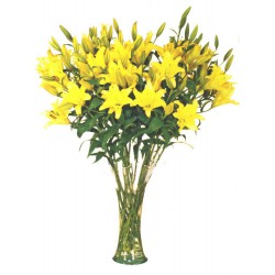 Jarrón de lilium amarillo (F157)