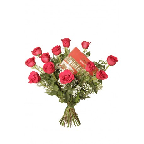Ramo de rosas rojas con bombones (F125)
