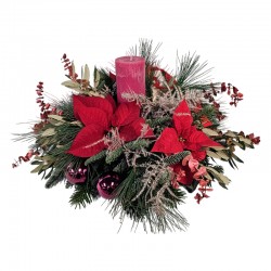 CENTRO DE NAVIDAD XMAS MAGENTA NOËL