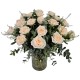 JARRÓN DE ROSAS JARDÍN TONOS BLANCOS