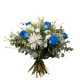 RAMO DE FLORES AZUL Y BLANCO