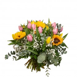 RAMO DE TULIPANES Y GIRASOLES